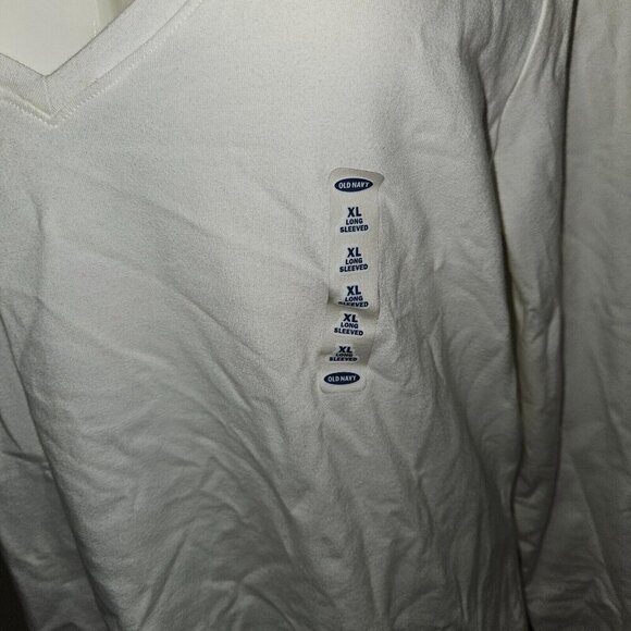 NEW Old Navy Tee Long-Sleeve Shirt V-neck White Size XL READ AS IS - Picture 4 of 15